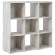 Ashley 9 Cube Wooden Organizer with Grain Details, Washed White