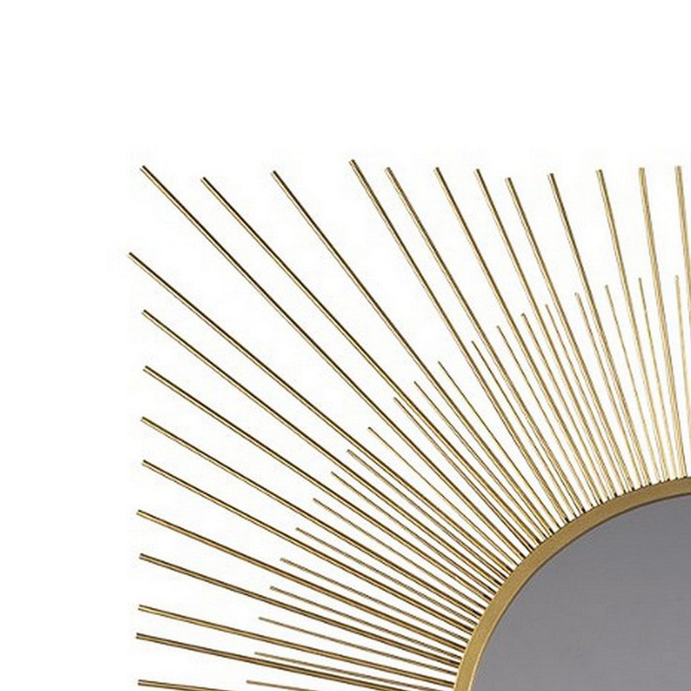 Wall Mirror | Round | Sunburst Design | Gold & Silver