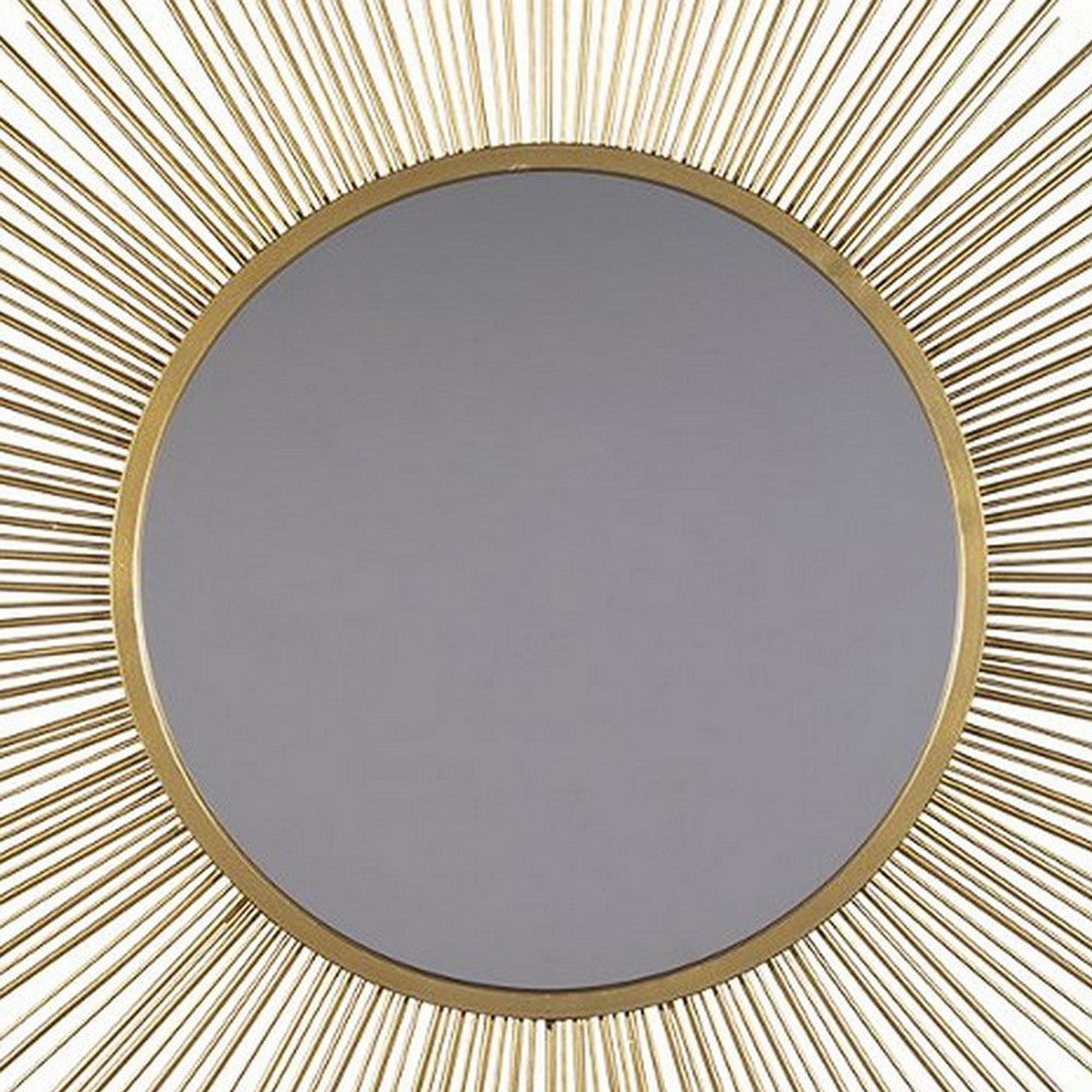 Wall Mirror | Round | Sunburst Design | Gold & Silver