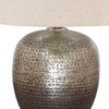 Bellied Table Lamp | Splotched Metal Body | 13" | Brass & Cream
