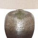 Bellied Table Lamp | Splotched Metal Body | 13" | Brass & Cream