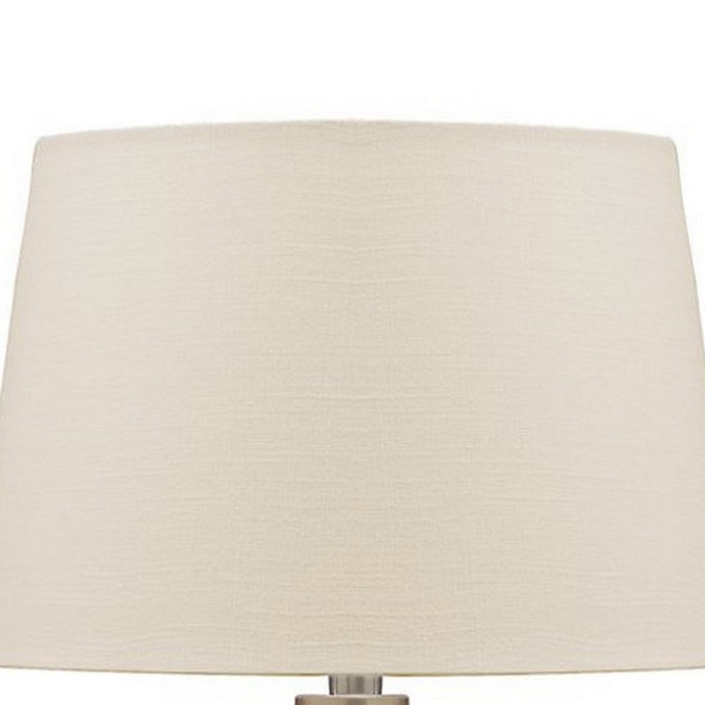 Mercury Glass Table Lamp | Drum Shade | 13" | Gold & Beige