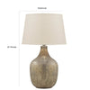 Mercury Glass Table Lamp | Drum Shade | 13" | Gold & Beige