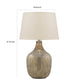Mercury Glass Table Lamp | Drum Shade | 13" | Gold & Beige