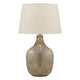 Mercury Glass Table Lamp | Drum Shade | 13" | Gold & Beige