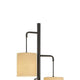 3 Light Lantern Design Metal Floor Lamp with Fabric Shades Black and Beige By Casagear Home BM227286