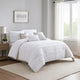 Comforter Set | 6 Piece Queen | Cotton | Frayed Edges | White & Gray