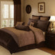 Comforter Set | 10 Piece King | Paisley Print | Brown Polyester