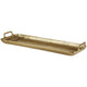 Decorative Tray | Rectangular Metal | Cut Out Handle | Gold