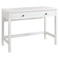 Single Drawer Wooden Frame Office Desk with Straight Legs, White By Casagear Home