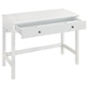 Single Drawer Wooden Frame Office Desk with Straight Legs White By Casagear Home BM227424