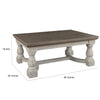 Rectangular Wooden Cocktail Table with Trestle Base,Brown and Antique White By Casagear Home BM227431