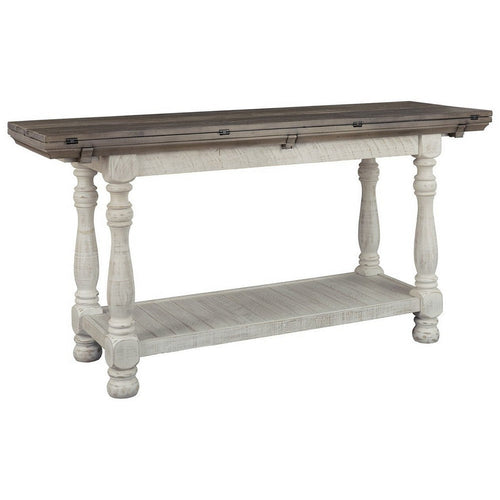 Sofa Table | Flip Top | Bottom Shelf | Brown & White