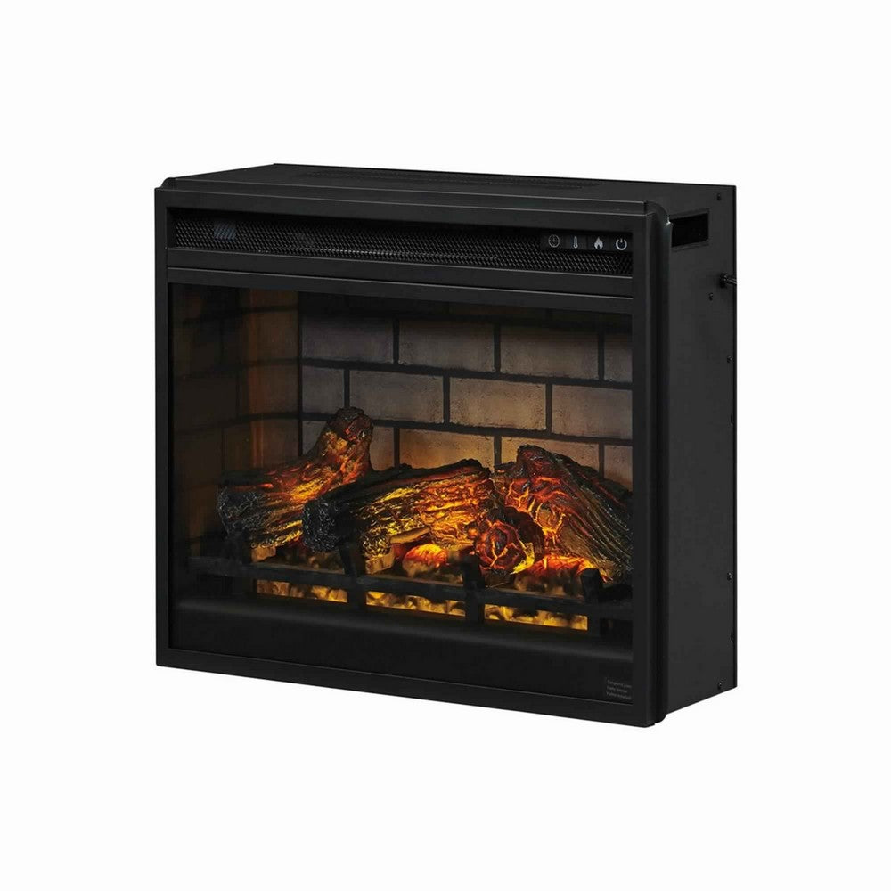 Fireplace Inset | 23.75" | 7 Settings | Black Metal