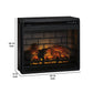 23.75 Inch Metal Fireplace Inset with 7 Level Temperature Setting, Black By Casagear Home