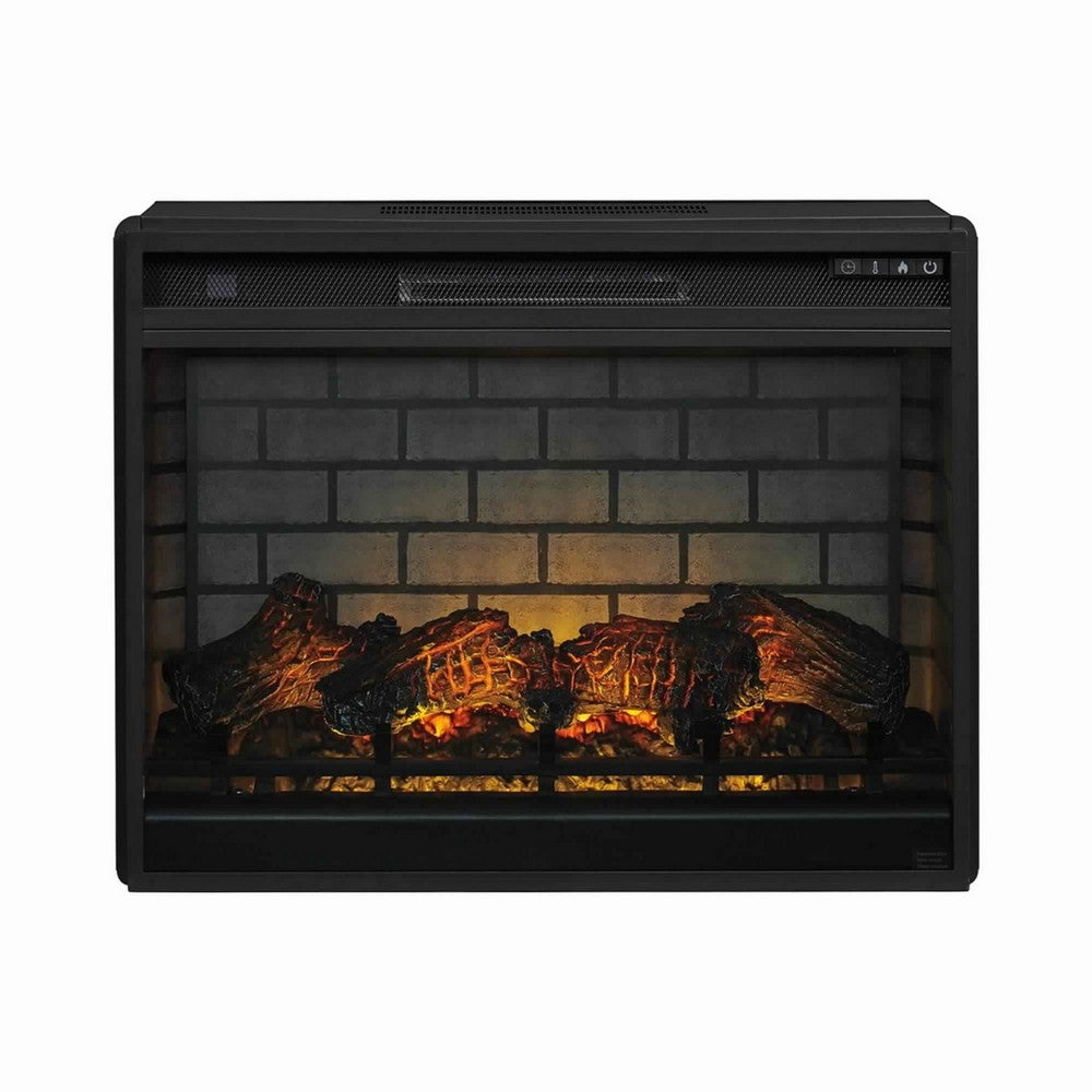Fireplace Inset | 31.25" | 7 Settings | Black Metal