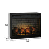 31.25 Inch Metal Fireplace Inset with 7 Level Temperature Setting, Black By Casagear Home