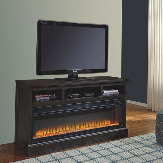 Fireplace Inset | 57" | 6 Settings | Black Metal