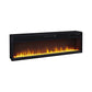 57 Inch Metal Fireplace Inset with 6 Level Temperature Setting, Black By Casagear Home