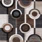 Machine Woven Fabric Rug with Circular Pattern Large Brown and Cream By Casagear Home BM227493