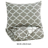 3 Piece Queen Comforter Set with Quatrefoil Design, Gray and White By Casagear Home