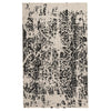 Machine Woven Fabric Rug with Abstract Pattern Medium Black and Off White BM227506