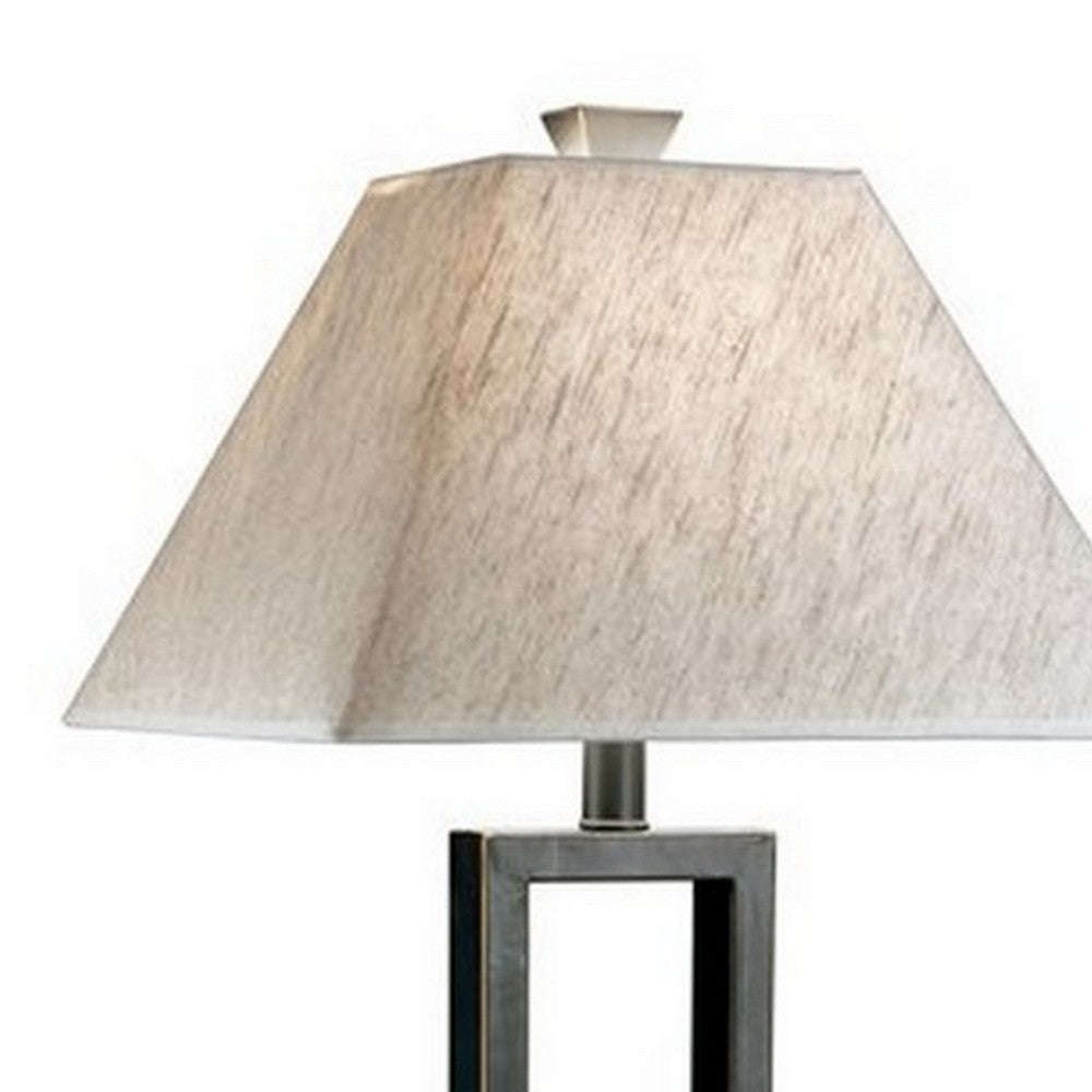 Ava Table Lamp Set | Geometric Metal | Fabric Shade | Black & White