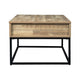 19’ Wood and Metal Lift Top Cocktail Table Brown and Black By Casagear Home BM227573