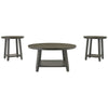 Occasional Table Set | 3 Piece | Bottom Shelf | Antique Gray