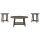 Occasional Table Set | 3 Piece | Bottom Shelf | Antique Gray