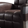 Vertically Tufted Lounge Chair with Aluminum Patchwork Brown and Silver BM227690
