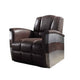 Vertically Tufted Lounge Chair with Aluminum Patchwork, Brown and Silver