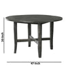 47 Inch Farmhouse Style Round Wooden Dining Table, Rustic Gray