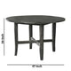 47 Inch Farmhouse Style Round Wooden Dining Table, Rustic Gray