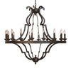 Candelabra Inspired 18 Light Metal Frame Chandelier, Large, Antique Bronze By Casagear Home