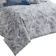 Comforter Set | 9 Piece Queen | Damask Print | Blue & Gray