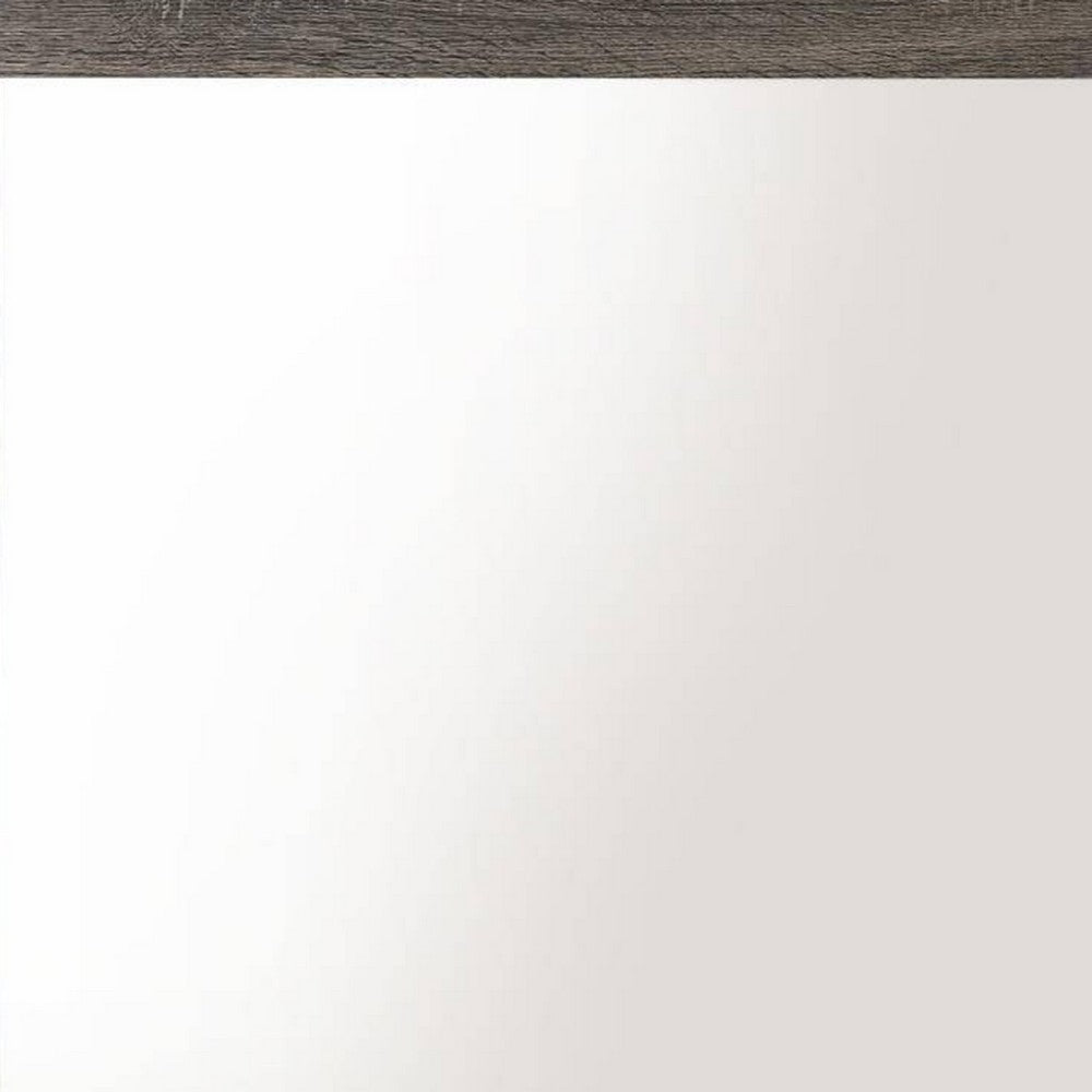 Mirror | Square Frame | Transitional Style | Gray Wood