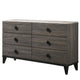 Dresser | 6 Drawer | Wood | Gray & Angled Legs