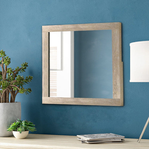 Mirror | Square Frame | Transitional Style | Cream Wood