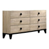 Dresser | 6 Drawer | Wood | Cream & Angled Legs