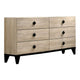Dresser | 6 Drawer | Wood | Cream & Angled Legs