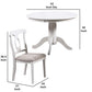 5 Piece Wooden Dining Set with Fabric Padded Chairs White By Casagear Home BM228567