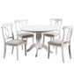 5 Piece Wooden Dining Set with Fabric Padded Chairs, White By Casagear Home