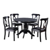 5 Piece Wooden Dining Set with Leatherette Padded Chairs, Black By Casagear Home