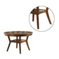 Round Top Wooden Dining Table with Boomerang Legs Walnut Brown By Casagear Home BM228573