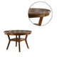 Round Top Wooden Dining Table with Boomerang Legs, Walnut Brown