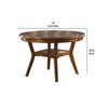 Round Top Wooden Dining Table with Boomerang Legs Walnut Brown By Casagear Home BM228573