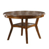 Jude Dining Table | Round Top | Boomerang Legs | Walnut Brown