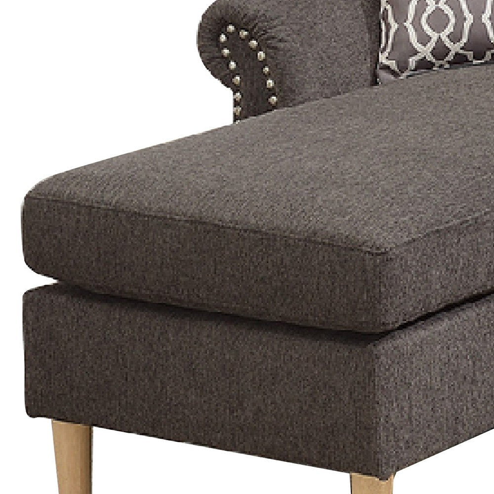 2 Piece Contemporary Sectional Set with Tufted Back Tan