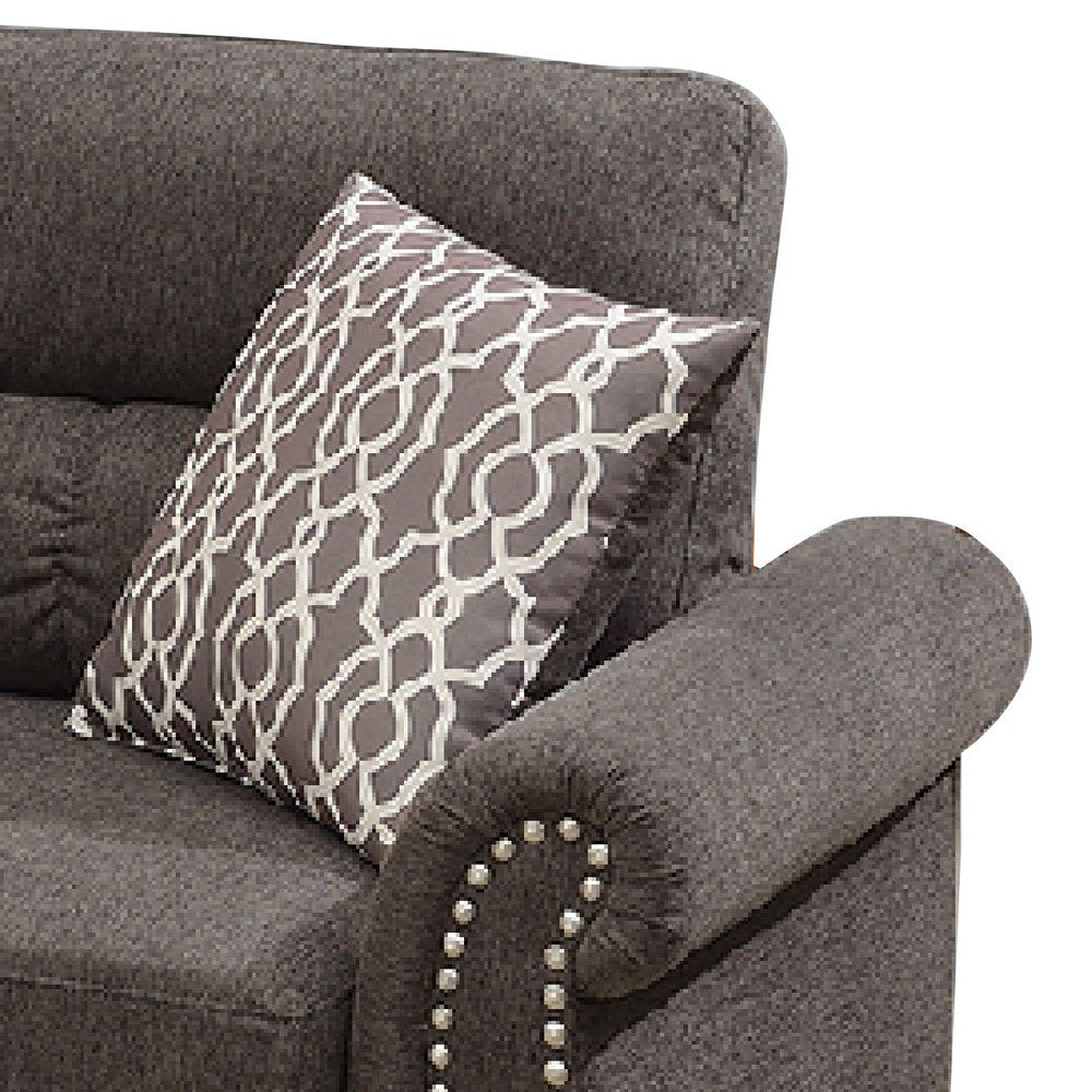 2 Piece Contemporary Sectional Set with Tufted Back Tan